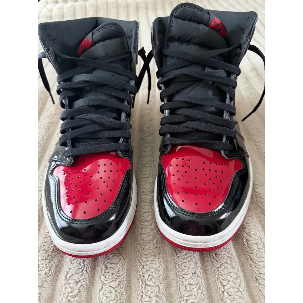 Nike Air Jordan 1 Retro High OG Patent Bred Black Red 555088-063 Mens 11